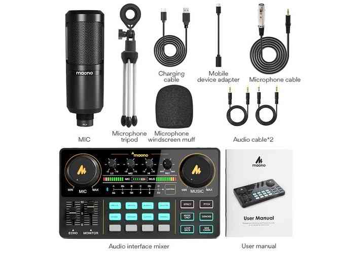 Maono MAONOCASTER Lite AU-AM200 S1 Portable All-In-One Podcast Production Studio